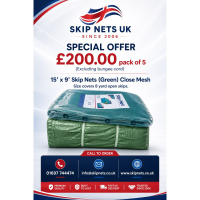 5 x Skip Nets :  15` x 9`  Close Mesh 