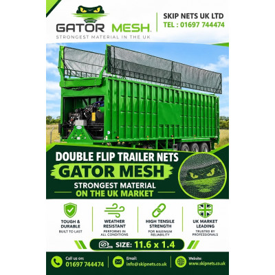 Ejector Trailer Nets Double flip Gator Mesh 